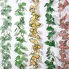 Fleurs décoratives décoration de mariage ornement balcon porte soie feuille de lierre guirlande suspendue plante réaliste vigne feuilles artificielles rotin