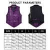 Gilets pour hommes Barrywang Purple Floral Herringbone Manteau Hommes Costume de soie SingleBreasted Gilet de revers MD2103 230222