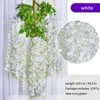 Flores decorativas grinaldas 12pcs wisteria artificial flor rattan wreath arch case home jardim office decoração pingente de planta decoração de parede 230221