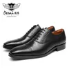 Dress Shoes Men's Leather Block Carved Retro Gentleman's Lace Up Formal Business Customized