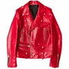 Jackets masculinos Mauroicardi Spring Red Pattern Padrão Faux Leather Biker Jaqueta de manga longa zíper de tamanho grande homem roupas 4xl 5xl 2302221