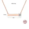 Корейский минималистский стиль розовое золото S925 Серебряное подвесное ожерелье Сексуальные женщины-воротничко