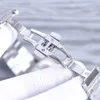 Diamants complets pour hommes montre des montres mécaniques automatiques 40 mm avec bracelet en acier en diamant.