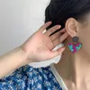 Stud Earrings Y2K Harajuku Purple Peach Heart Blue Flower Cute Daisy Acrylic Vintage For Women Fashion Jewelry Wholesale