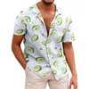 メンズTシャツメンズハワイアンフローラルボタンダウントロピカルホリデービーチサマー衣装スリムドレスシャツ男性