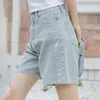 Women's Jeans 2023 Summer Fashion Women Denim Shorts Embroidery Retro Light Blue Jean Female Casual Baggy Cowboy Pants Mujer