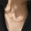 Ketten Lemegeton Mode Edelstahl Kreuz Kette Halskette für Frauen Gold Farbe Schlüsselbein Choker Schmuck Großhandel