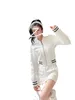 Jackets femininos Designer outono e inverno Novo produto posicionamento de bordado bordado estilo colégio Pure White Flying Jacket Vlhd