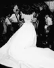 Stylish Lace Wedding Dresses Backless Bridal Gowns Long Sleeves Off The Shoulder Neckline A Line Side Split Chapel Train Vestido De Novia