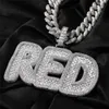 DIY Custom Name Bling Baguettes Big Letters Pendant With Free 3mm 24inch Rope Chain Bling Zirconia Men Hip Hop Jewelry