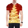 Koszulki męskie kreskówki Święty Mikołaj Claus wzór mężczyzn 3D T-shirty z krótkim rękawem Street Christmas Mężczyzna Owczesne topy 7xl Casual Festival Tees