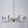 Pendant Lamps 8 Heads Modern Simple And Luxurious American Iron Chandeliers Living Room Kitchen Dining Lights Bedroom Study Candle Light
