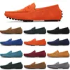 Men Casual Shoes Mens Slip on Lazy Suede Leather Shoe Big Size 38-47 Mahogany