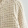 Jersey de punto con tachuelas de perlas de manga larga y cuello redondo elegante y a la moda para mujer COS LRIS 2023 otoño