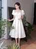 Party Dresses sweat ivory midcalf lady girl women princess prom banquet party ball wedding dress performance gown 230222