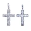 Choker Classic Out Bling Boy Men Jewelry 5a Cubic Zirconia CZ Zakręcony projekt Cross Hip Hop Naszyjnik