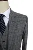 Abiti da uomo Blazer su misura Abito da uomo in lana Grigio Tweed tradizionale Retro stile britannico su misura da sposa slim fit Blazer da uomo 3 pezzi 230222