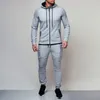 Herrspåriga 2 stycken uppsättningar trackdräkt män märke hösten vinter huva tröja dragkammare byxor man rand lapptäcke hoodies bigweety 230222