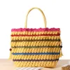 Evening Bags Ethnic Wind Pumping With Straw Bag Large-capacity Shoulder Woven Women's Travel Vacation Beach Leisure