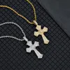 men women necklace Pendants Cuban chain Hiphop rotatable cross mixed with zircon pendant gold plated hiphop men's necklace