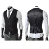 Gilet da uomo Retro Black s Solid Chain Decoration Gilet slim vintage vittoriano monopetto casual 230222