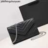 Bolso de diseñador de moda para mujer, bolso de hombro, bolso de mano, bolso cruzado de cuero genuino, bolso de calidad con cadena para mujer