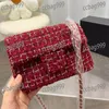 CC Cross Body Mini Tweed Classic Damen Umhängetasche, Designer-Tasche, gesteppt, Luxus-Handtasche, vielseitig einsetzbar, für den Außenbereich, Schultertasche mit Klappe, Koffer, Birkin, mehrere Pochette-Karten, Hol