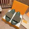 Pool Pillow Comfort Designer tofflor Sandaler Luxury-Smoot Calfkin Slides Revival Flat Mules Summer Beach Slipper 10A106