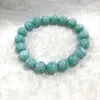 Strand uma mulher de boa qualidade Bracelet Nature russian Amazonite Stone Bracelets Elastic Bangle 8 mm 10 contas redondas