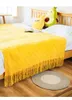 Blankets Nordic Bohemian Knitted Blanket For Bed Sofa Throw Cover With Tassels Travel Nap Home Decorative