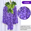 Flores decorativas grinaldas 12pcs wisteria artificial flor rattan wreath arch case home jardim office decoração pingente de planta decoração de parede 230221