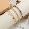 Fußkettchen Mode Schmetterling Fußkettchen Armband Für Frauen Bunte Perlen Geschichteten Schmuck Vintage Boho Barfuß Kette Strand Zubehör