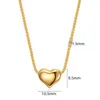 Pendant Necklaces Womens Short Chain Simple Gold Plated Stainless Steel Heart Clavicle Choker Necklace For Women Girls Jewerly Gifts Drop