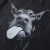 Hommes s t shirts 2023 hommes streetwear hip hop oversize drôle doberman chien graphique vintage lavé chemise noire harajuku ee coton 230222