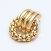 Stud Earrings 4pcs Round Circle Ear Posts Gold Plated Brass Geometric Hoop (GB-2367)