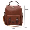 School Bags Vintage Soft Leather Woman Backpack Large Capacity Travel Backpacks Luxury High Quality Bookbag Laptop For Girls