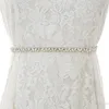 Bröllopssashes Diamond Belt Silver Rhinestone Sash Crystal Bridal för klänning Y135S