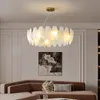 Lustres LED de luxe nordiques pour salon verres lustres en plumes lampe de Table à manger luminaires de chambre à coucher