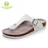 Zapatillas Moda Chanclas de corcho Sandalias de hombre Pareja de cuero Filp Verano Unisex Playa Masaje Suela Lithe Zapatos casuales