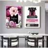 Handtasche Nordic Poster und Drucke Wandkunst Leinwand Malerei Wandbilder für Wohnzimmer Dekor Mode Paris Parfüm Blume Buch Woo