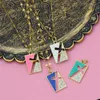 Chains In Aesthetic Hollow Cross Necklace Antique Enamel CZ Square Amulet Pendant Catholic Jewerly Rosarios Catolicos Cruz