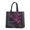 Shoppingväskor svart väska återanvändbar Eco Tote livsmedelsbutik vattentät axelhandväskor påse vikbar shoppare