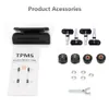 TPMS Car Tire Pressure Monitor System Automatic Brightness Control Attached to Glass wireless Solar Power tpms with 4 Sensors