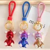 Bear Keychains Lanyards Dazzle Plating Bear med Drill Keychain Creative Pendant Fashion Keychain Hanging Ornament