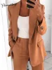 Women's Suits Blazers Babyoung Woman Solid Single Button Turndown Collar Long Sleeve Fashion Korean 2023 Office Lady Coats Apricot Black 230221