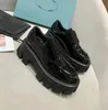 With Box Prad Loafers Designer Shoes Soft Cowhide Platform Sneakers Rubber Black Shiny Leather Chunky Round Head Sneaker Thick Bottom Sho tb