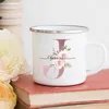 Kubki spersonalizowany kubek kwiatowy Początkowy Puchar Kupa Custom Tea Coffee Chocolate Bride Druhna Matki Prezenty dla niej