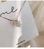 Pendant Necklaces Exquisite Rose Gold Plated Filled Zircon Snowflake Necklace Charming Crystal Chain Birthday Xmas Gifts FOR Women Jewelry