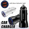 Universal 5V 3.1A Car Charger Dual Port QC 3.0 Быстрая зарядка USB -автомобильное зарядное устройство для iPhone 14 13 12 11 Samsung Смартфон