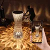 Chandeliers 3/16 Colors LED Crystal Table Lamp Small Waist Projector Touch Romantic Diamond Atmosphere Light USB LED Night Light for Bedroom